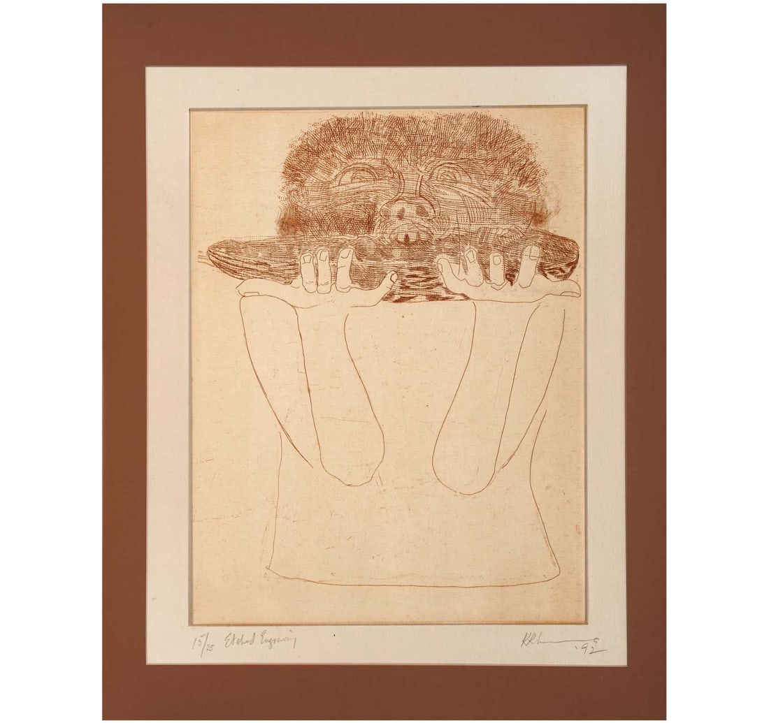 LIMITED EDITION SIGNED ETCHED ENGRAVING BY KRISHEN KHANNA - 3