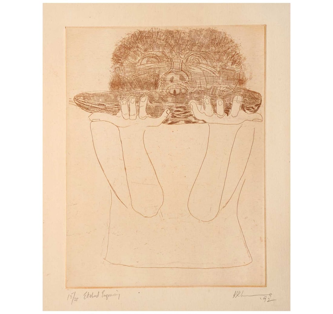 LIMITED EDITION SIGNED ETCHED ENGRAVING BY KRISHEN KHANNA - 4