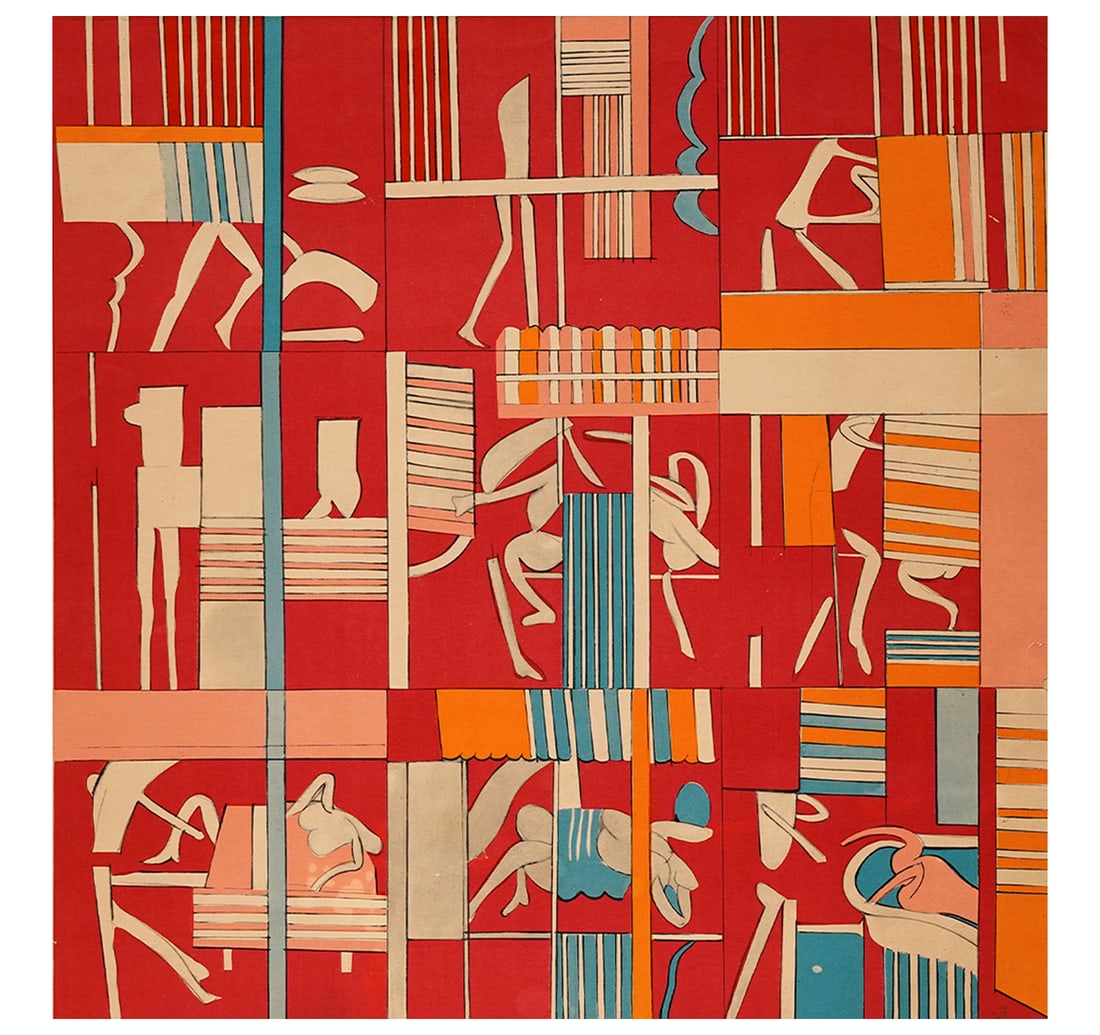 SIGNED PRINT BY SUBRAMAYAM, K.G: Size: 43 x 44.7 cm (16.9 x 17.5 Inches) Mount/Sheet Size: 58.6 x 60.7 cm (23 x 23.8 Inches) Initialled in Tamil (lower left) and inscribed 'K. G. Subramanyan' Published by Lalit Kala Akedami, New