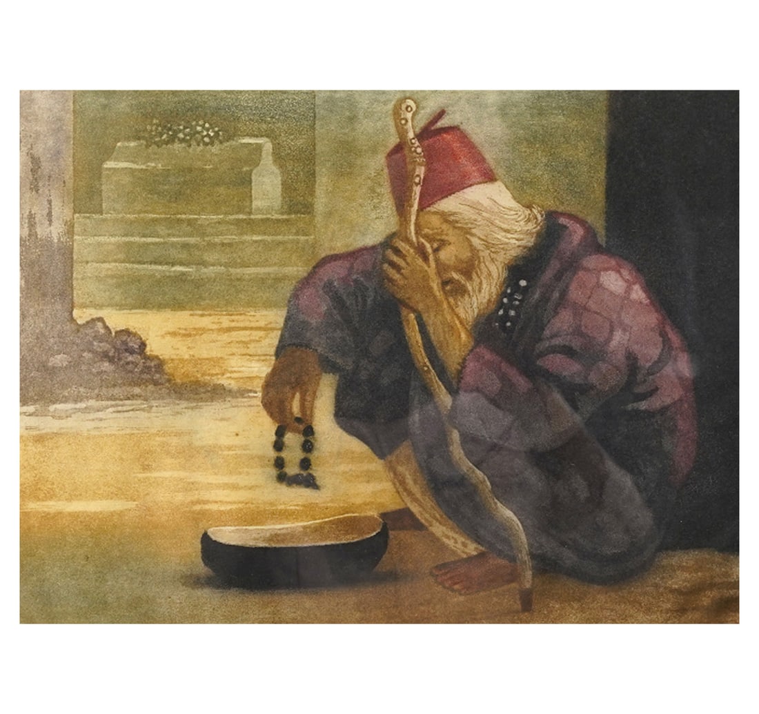 SIGNED ETCHING, 8TH FROM A LIMITED ARTIST'S PROOF OF 10 BY DAS, CHANDAN: Size: 26 x 32.6 cm (10.2 x 12.8 Inches) Mount/Sheet Size: 38 x 44 cm (14.9 x 17.3 Inches) Frame Size: 48.7 x 54.3 cm (19.1 x 21.3 Inches) Signed 'Chandan Das' (lower right) and inscribed 'Etching AP