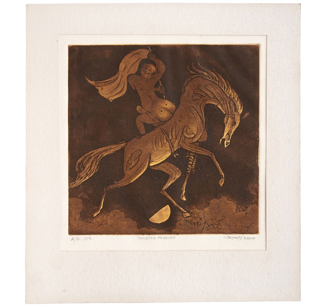 SIGNED ETCHING, 1ST FROM 2 ARTIST'S PROOF BY GHOSH, TAPAN - 4