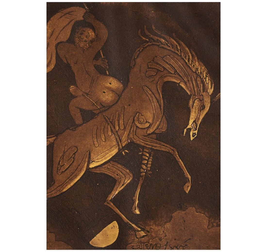 SIGNED ETCHING, 1ST FROM 2 ARTIST'S PROOF BY GHOSH, TAPAN - 5