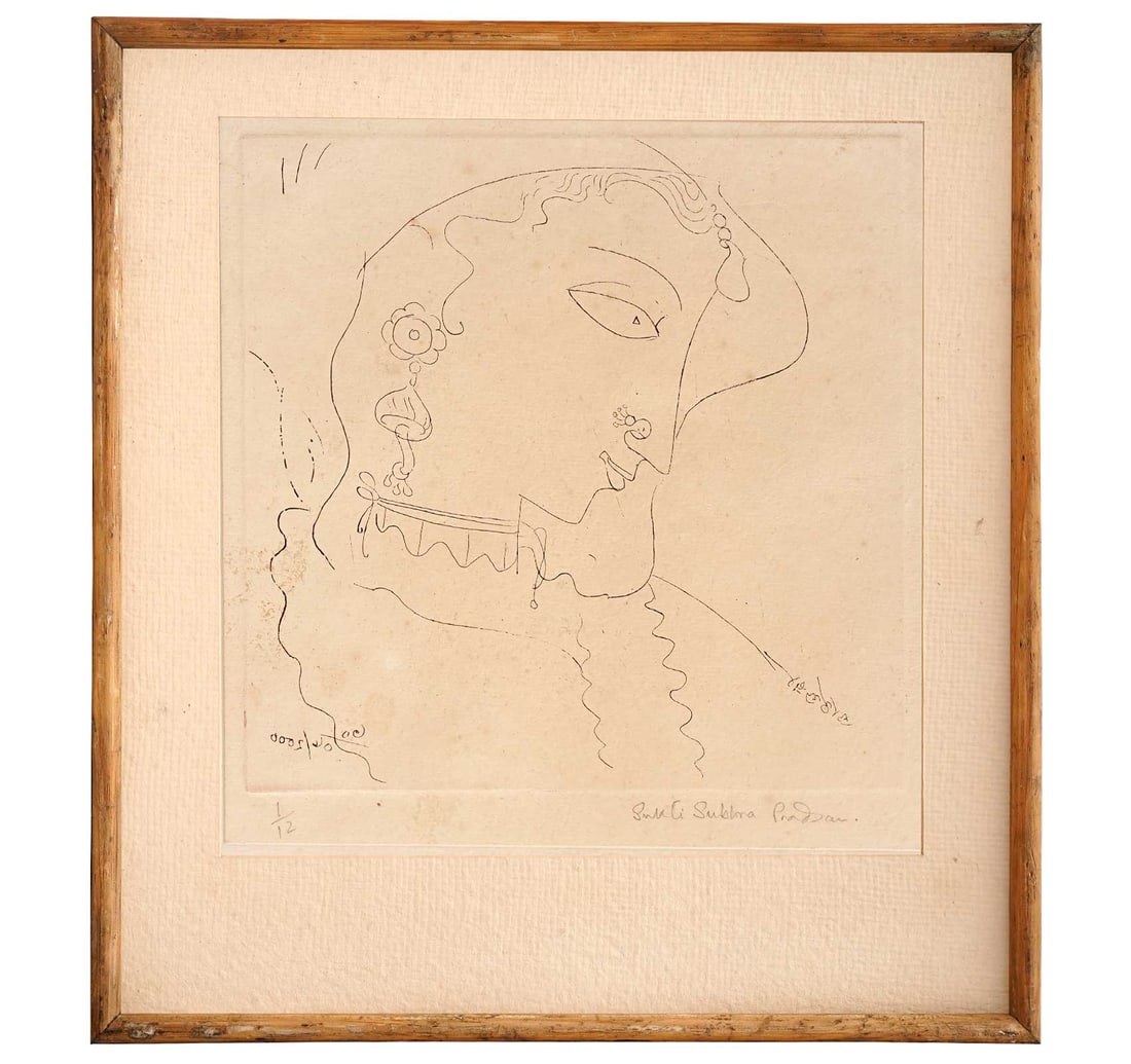 SIGNED ETCHING, 1ST FROM A LIMITED EDITION 0F 12 BY PRDHAN, SAKKI SUBHRA - 4