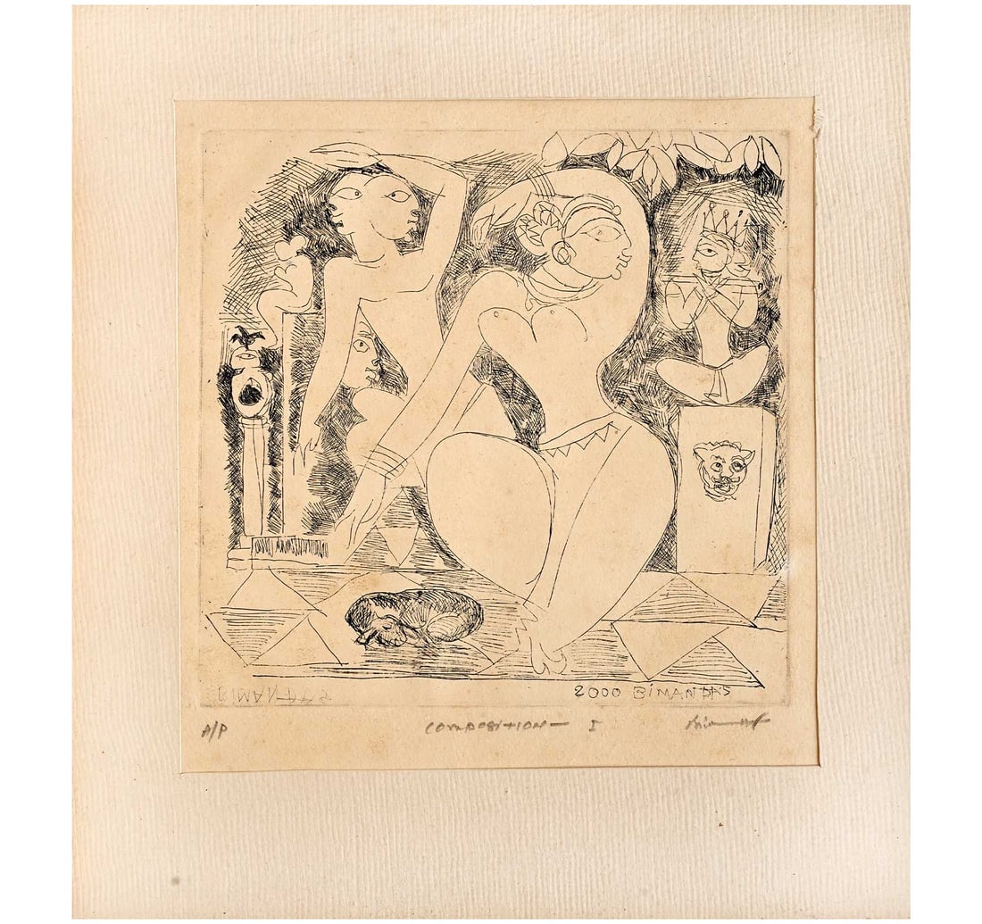 SIGNED ETCHING, RARE ARTIST'S PROOF BY DAS, BIMAN - 4