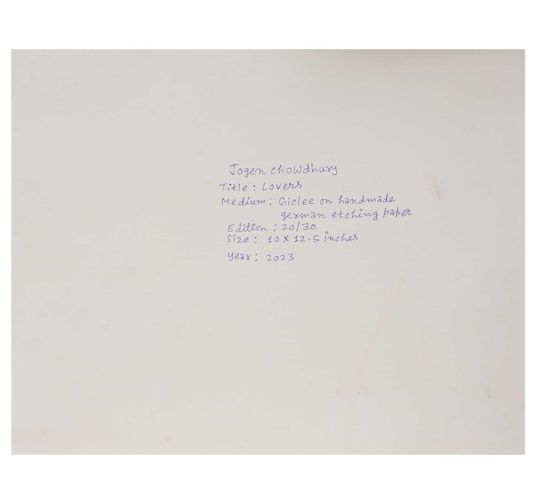 SIGNED GICLEE PRINT, 2OTH FROM A LIMITED EDITION OF 30 BY CHOWDHERY, JOGEN: LOVERS - 3