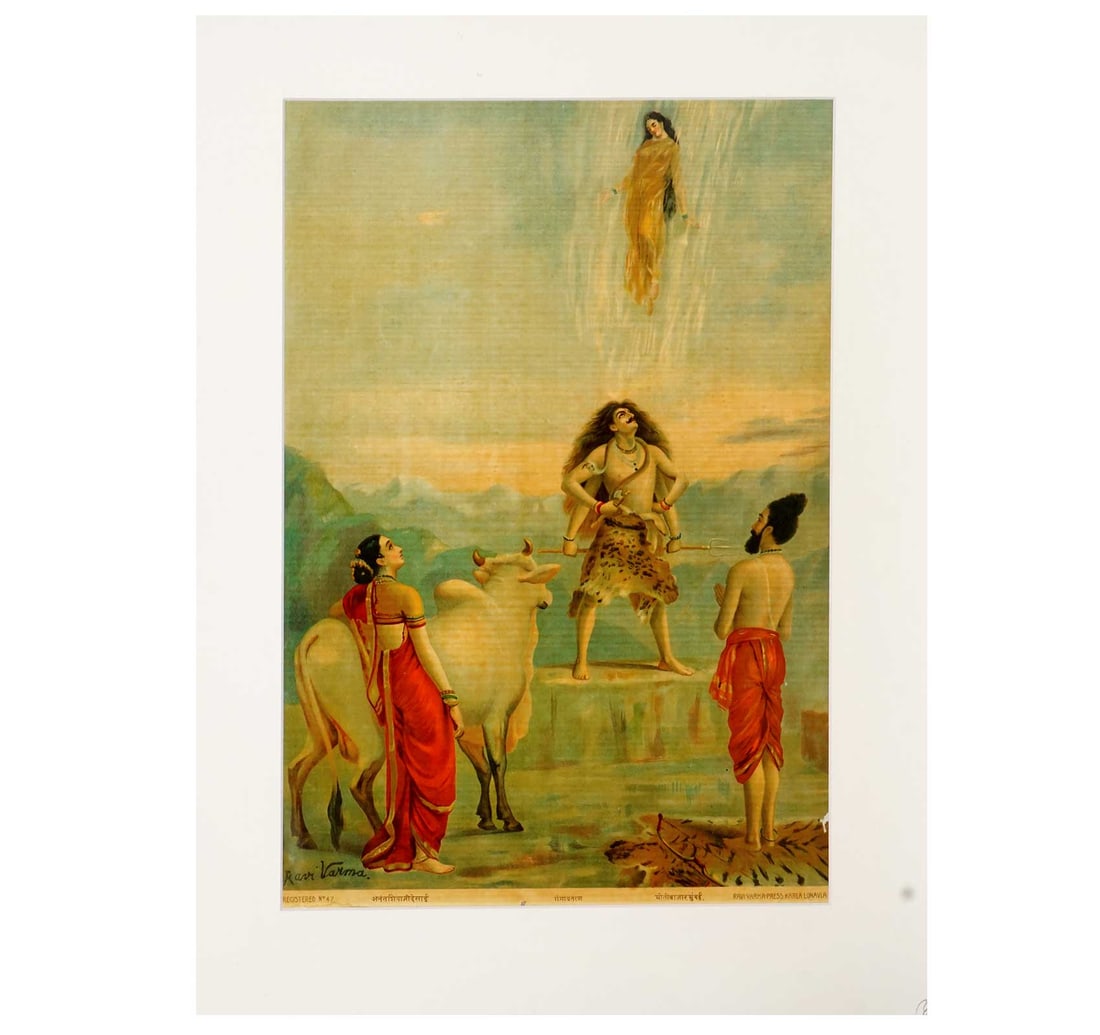 RAJA RAVI VARMA OLEOGRAPH: GANGAVATRAN - 2