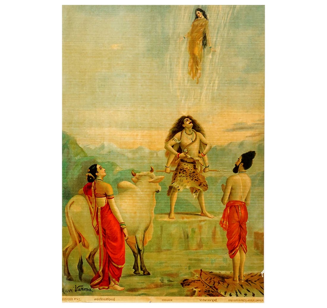 RAJA RAVI VARMA OLEOGRAPH: GANGAVATRAN - 4