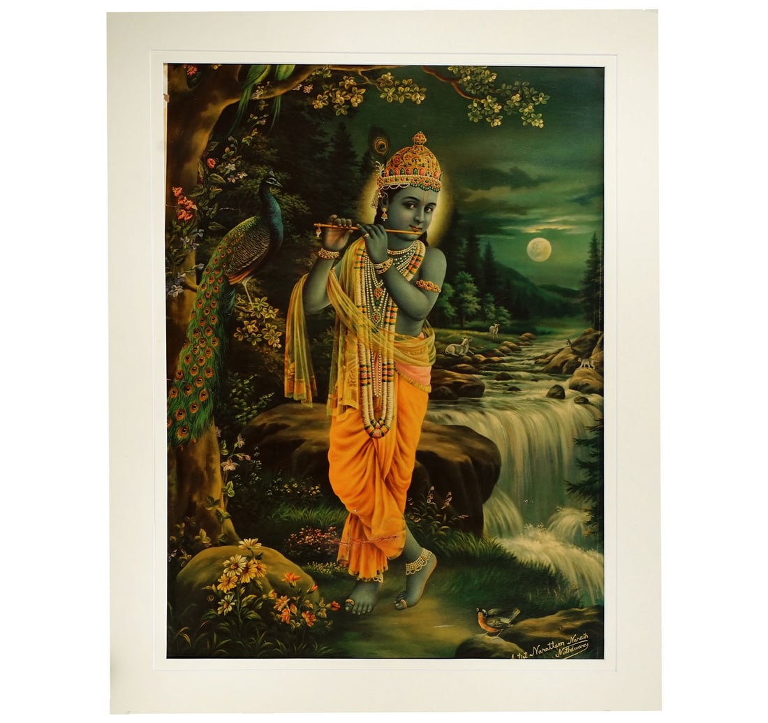 OLEOGRAPH ON PAPER BY SHARMA, NAROTTAM NARAYAN: MURLI MANOHAR - 2