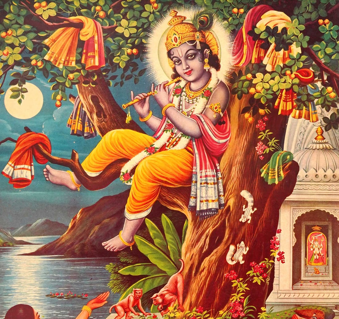 OLEOGRAPH ON PAPER BY B.G.GOPI SHARMA: VASTRA HARAN - 4