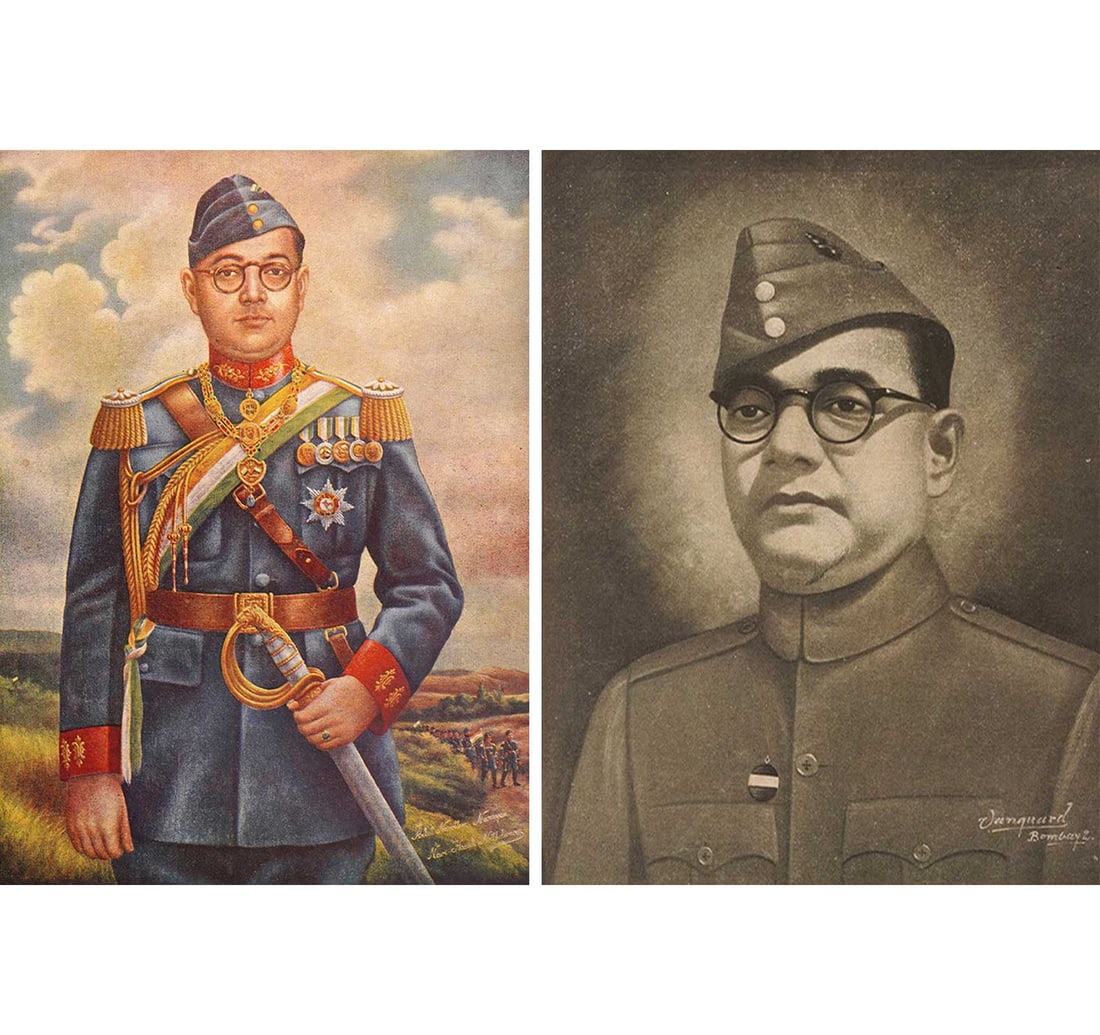 TWO RARE PROPAGANDA POSTER: SUBHAS CHANDRA BOSE (1 of 5)