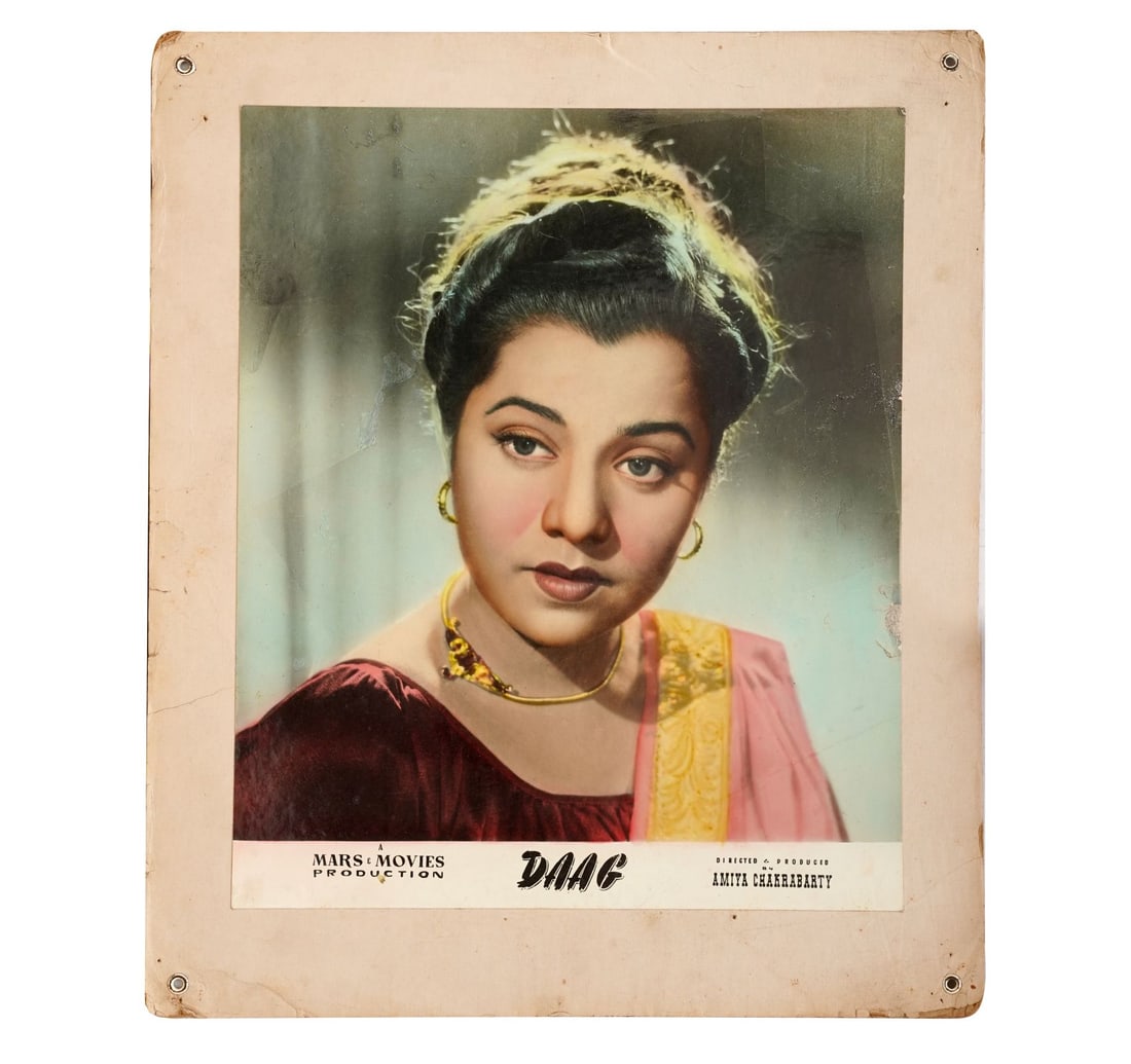 RARE ORIGINAL INDIAN CINEMA LOBBY CARD FLIM DAAG: A COLORED LOBBY CARD - 2