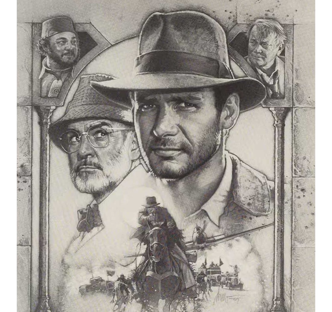 RARE VINTAGE FILM POSTER OF HOLLYWOOD MOVIE INDIANA JONES AND THE LAST CRUSADE - 4
