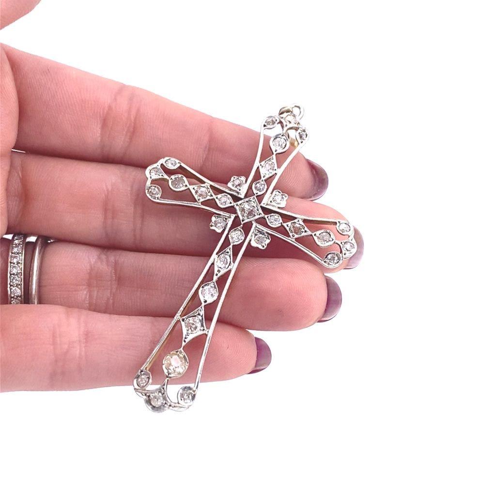Antique Diamonds, Platinum & 18k Gold Cross (1 of 3)