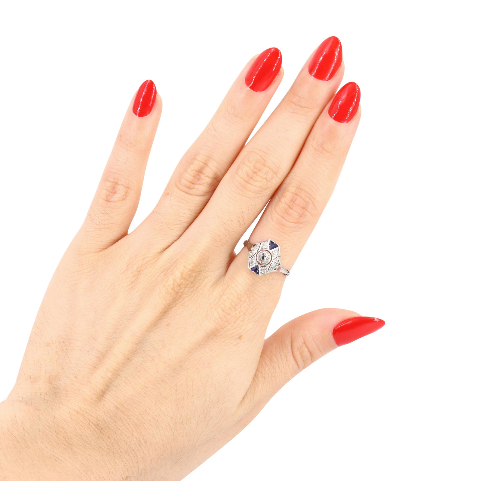 Diamonds, Sapphires & Platinum Ring (1 of 5)