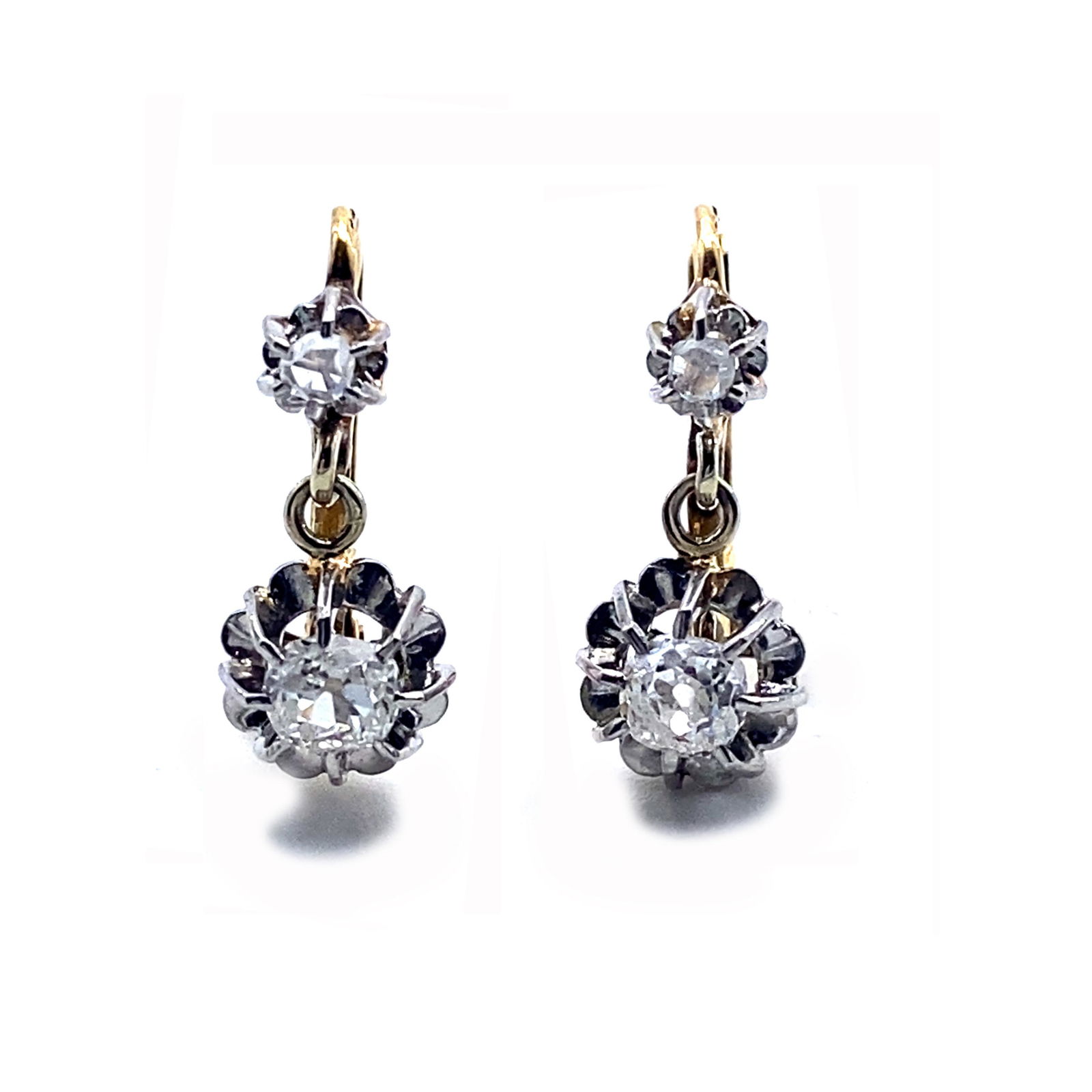 Antique Diamonds & 18k Gold Drop Earrings (1 of 4)