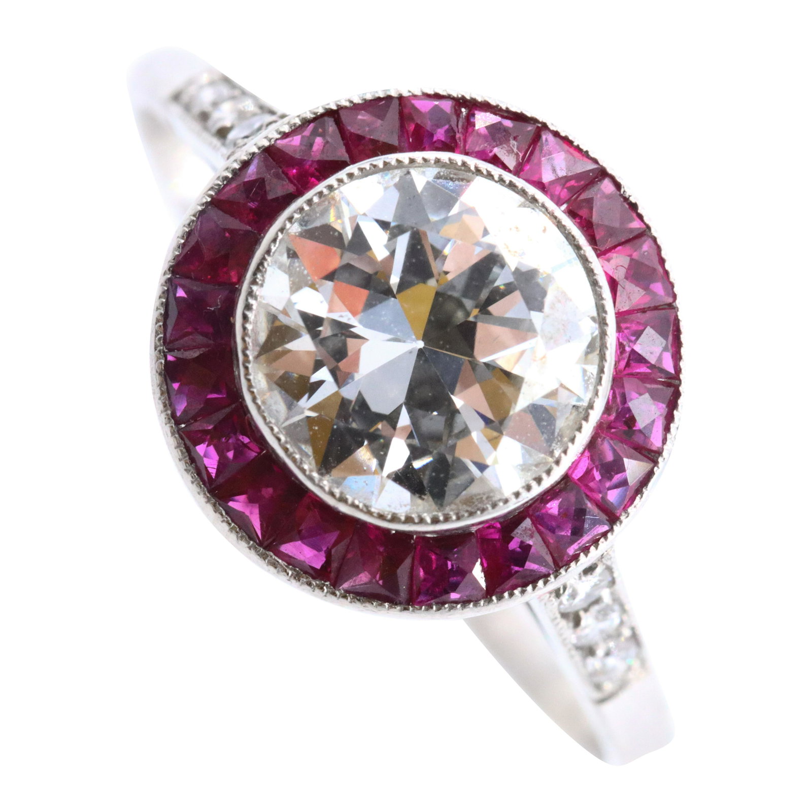 Nice Target Ring with Diamonds & Rubies (1 of 7)