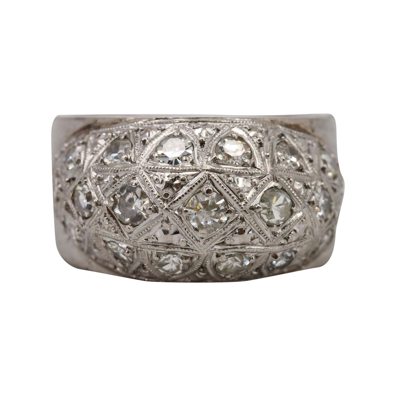 Art Deco Platinum and Diamonds Ring (1 of 4)