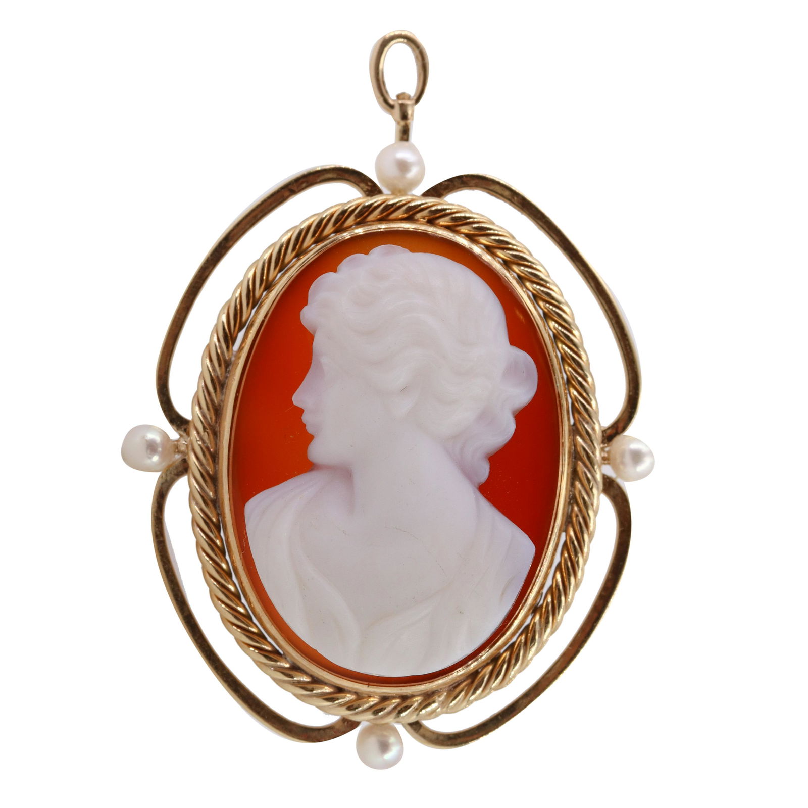 Hand-Carved 14k Gold Cameo Pendant / Brooch (1 of 1)
