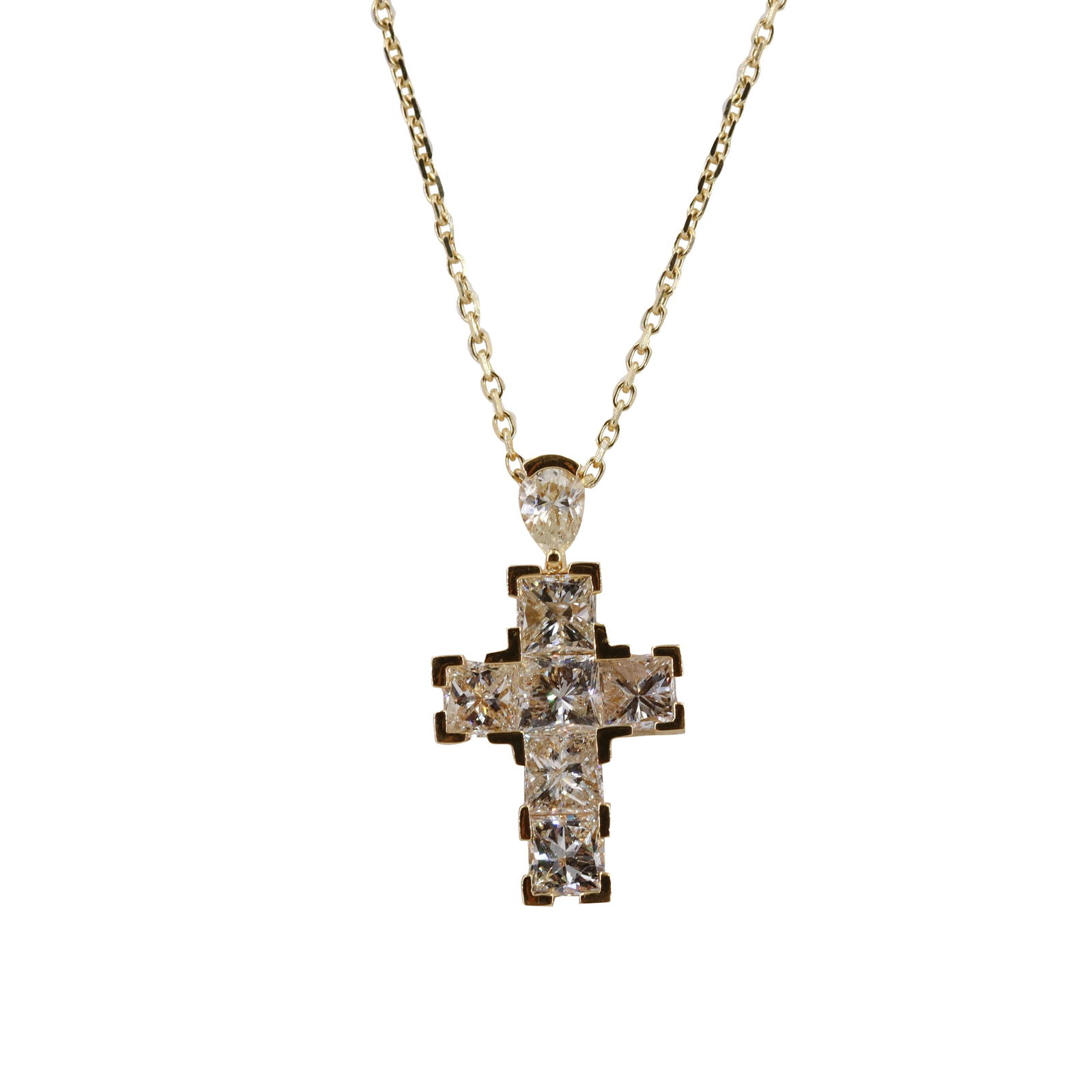 2.02 cts in Diamonds 14/18kt Gold Cross Pendant Necklace (1 of 4)