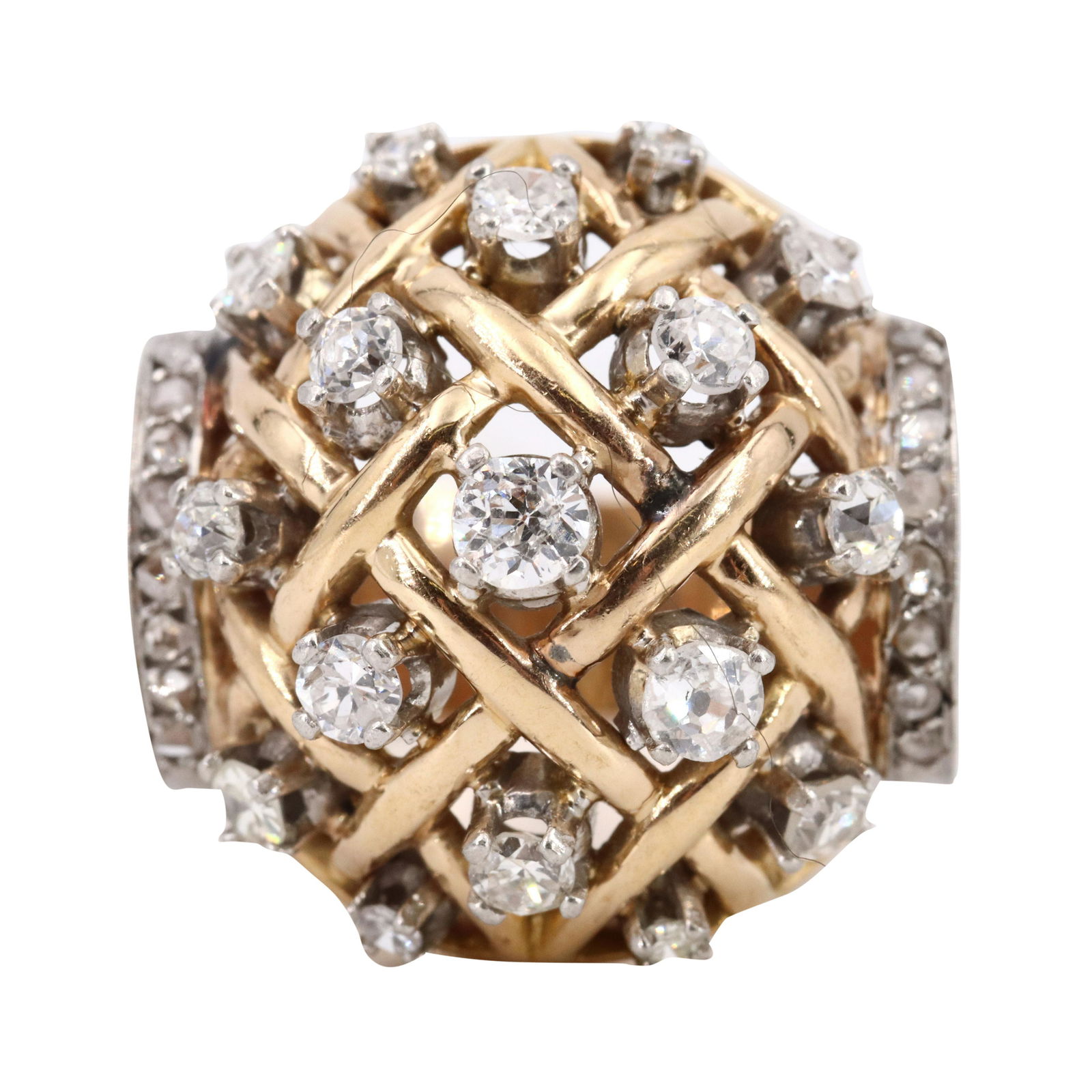 18k Gold Bombe Ring with Diamonds (1 of 4)