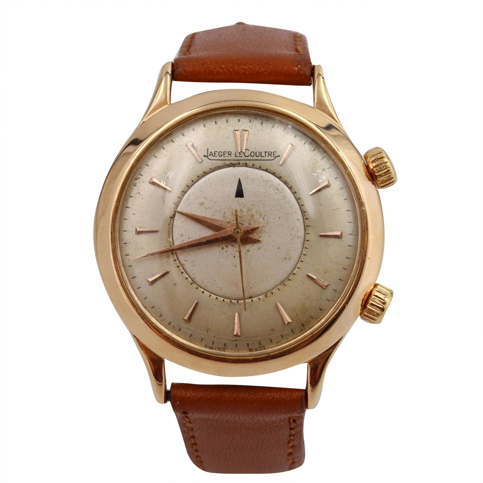 Automatic Jaeger Lecoultre 18k Gold Watch with alarm (1 of 4)