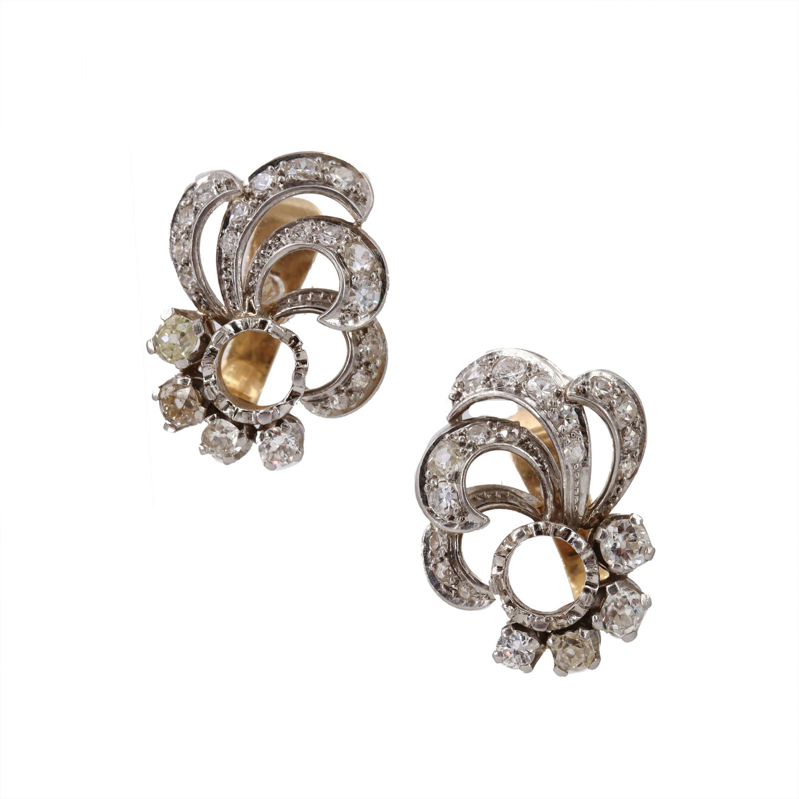 Antique Diamonds & 18k Gold Earrings setting (1 of 4)
