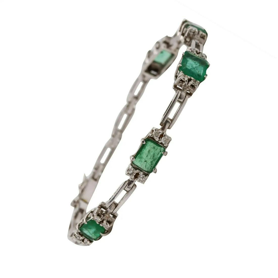 Diamonds, Emeralds & 18k gold Bracelet (1 of 4)