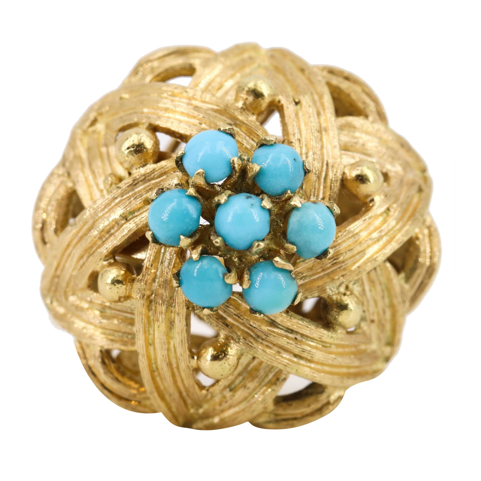 Turquoises 18k Gold Retro Ring (1 of 4)