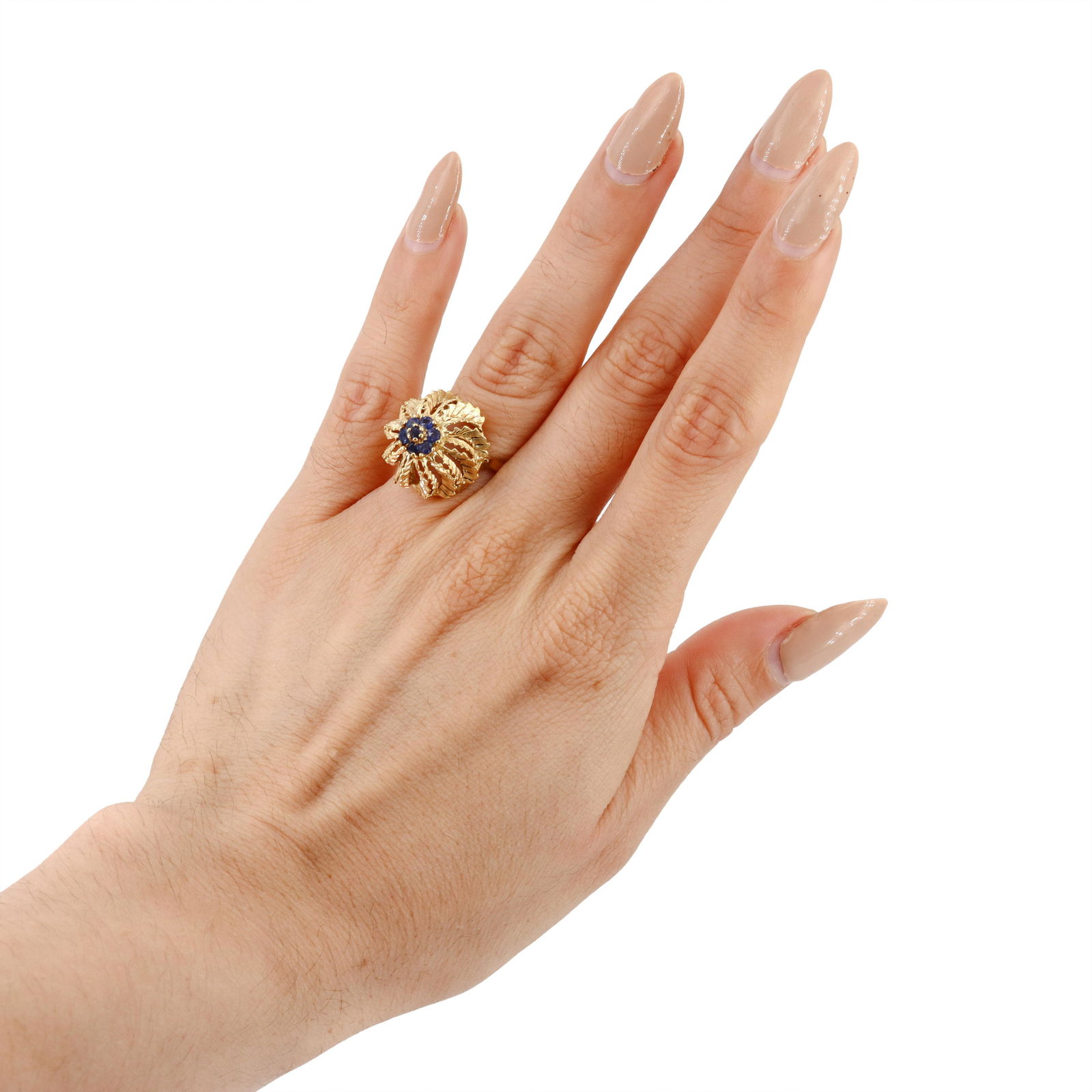 Sapphires & 18k Gold Retro Ring (1 of 4)