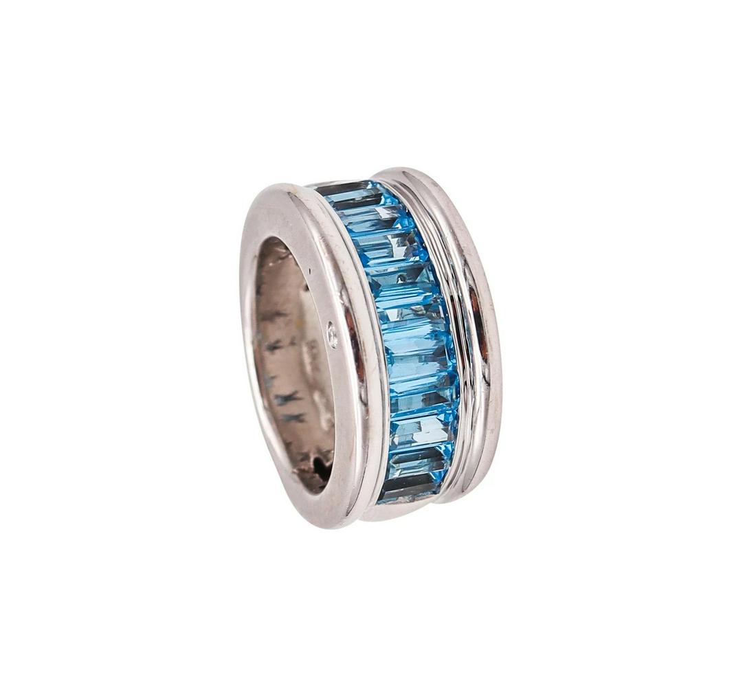H. Stern Band Ring In 18Kt White Gold With 3.91 Ctw In Blue Topaz & Diamonds (1 of 4)