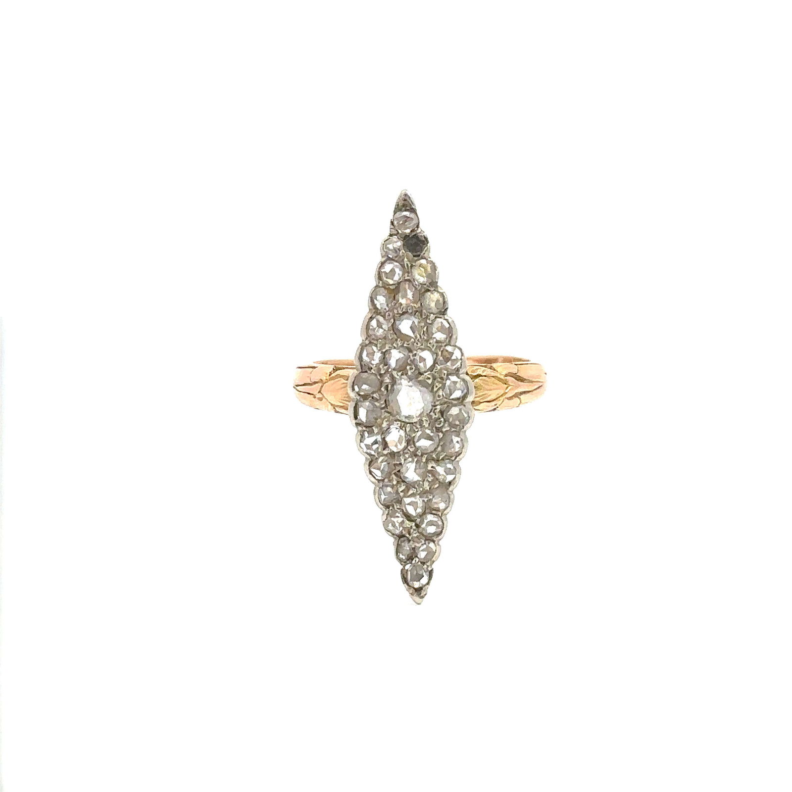 Marquise 18k Gold Antique Ring with Diamonds (1 of 4)