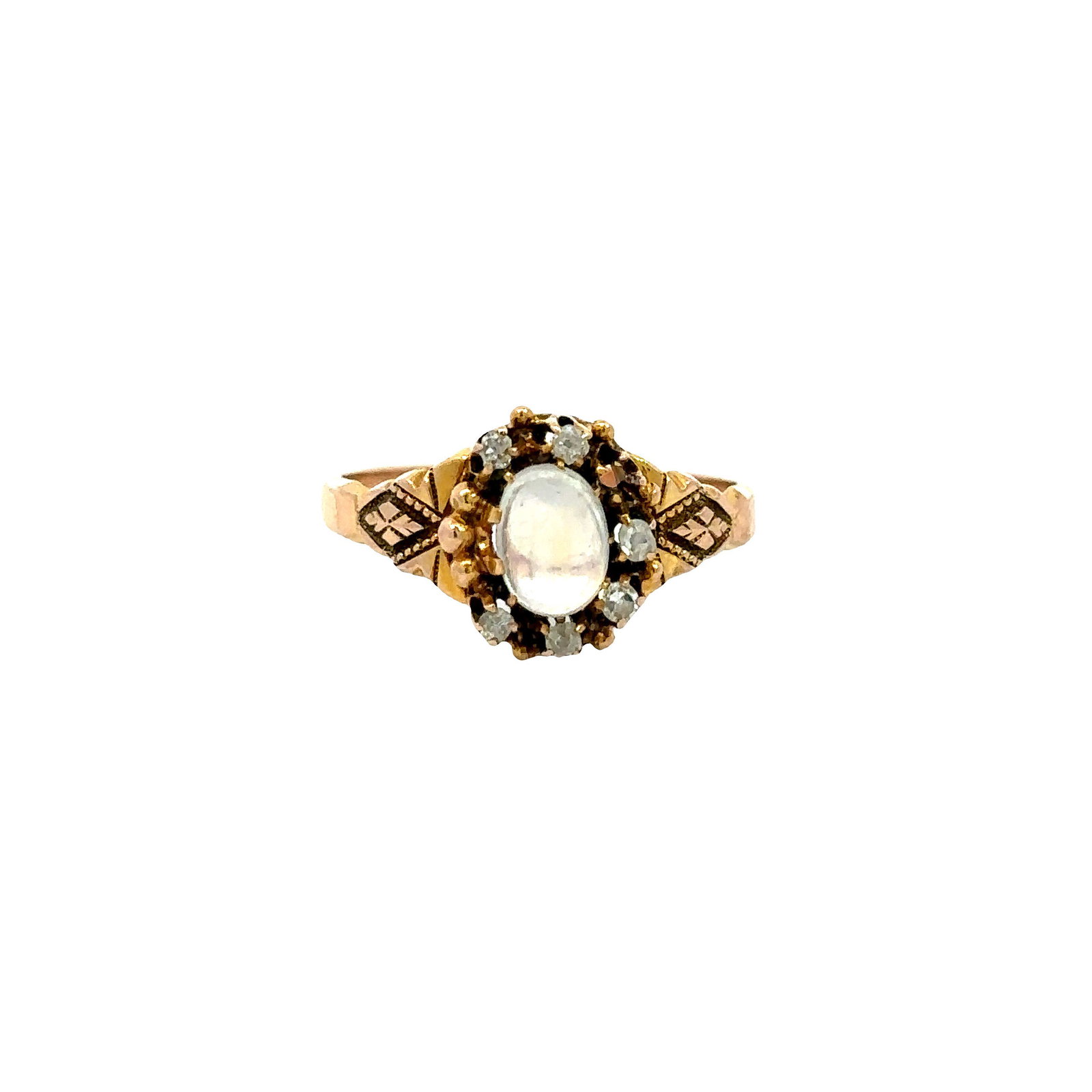 Moonstone & Diamonds Edwardian 14k Gold (1 of 4)