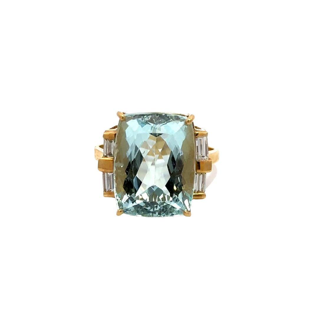 Cocktail 18k Ring with Aquamarine & Diamonds (1 of 3)