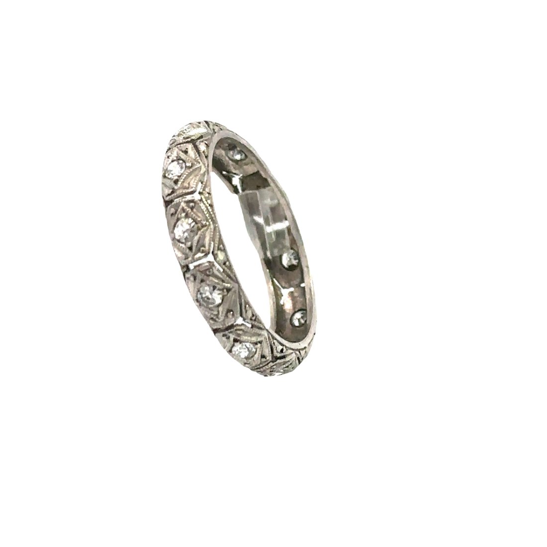 Platinum Deco Eternity Band with Diamonds (1 of 3)