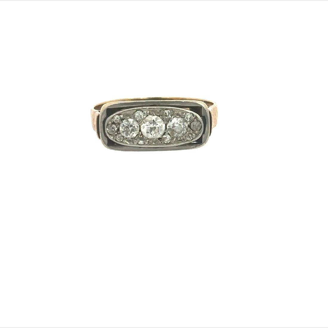 Art Deco 14k Gold Ring with Diamonds (1 of 4)