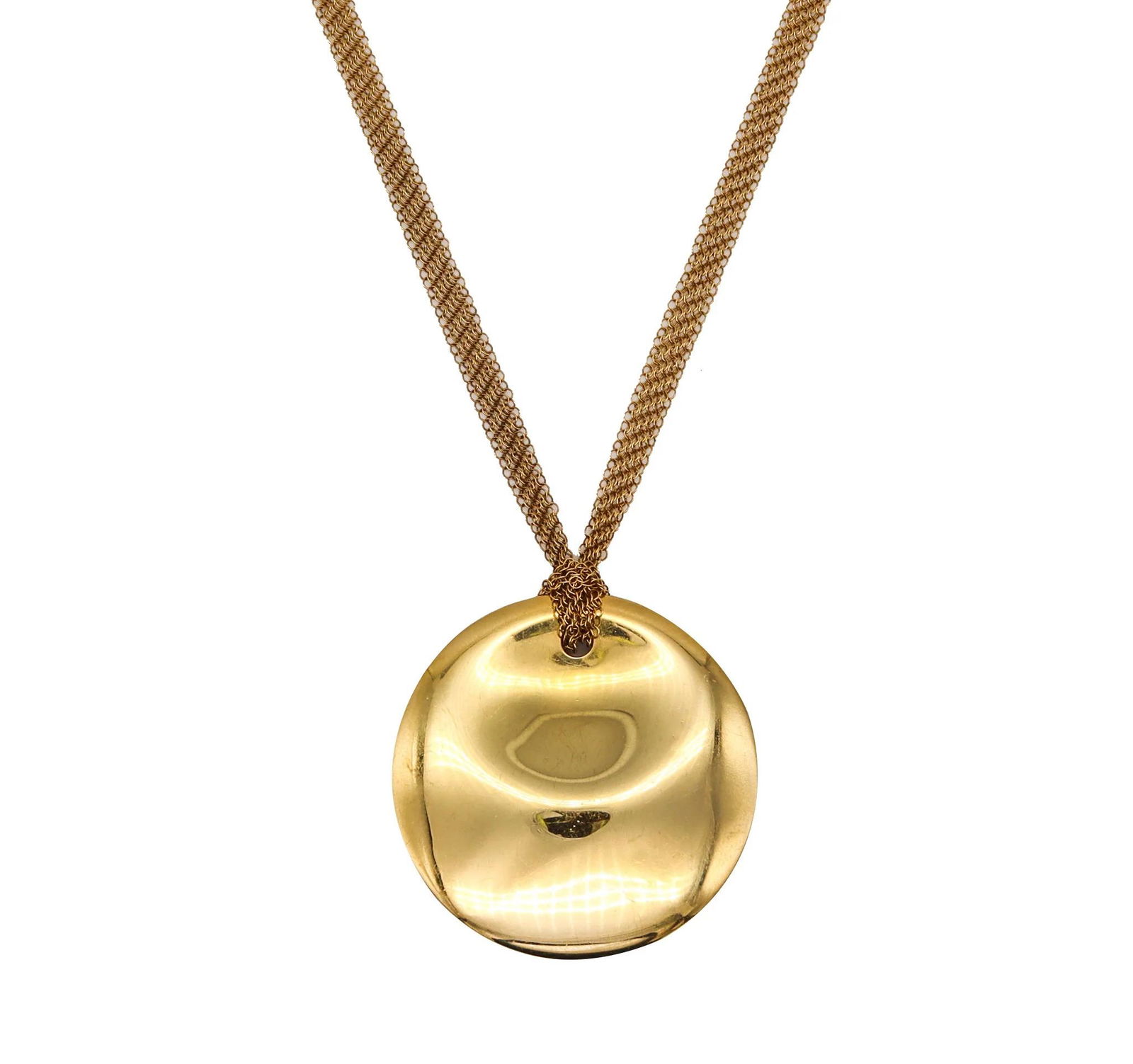 Tiffany & Co. 1982 Elsa Peretti Round Disc Mesh Necklace in 18K Gold (1 of 6)