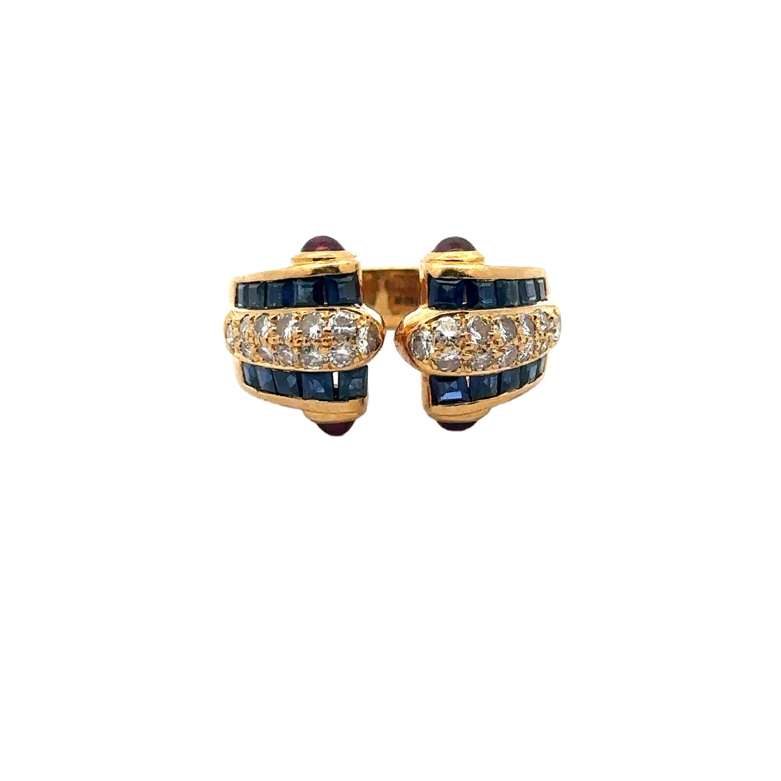 1.35 Ctw in diamonds, Sapphire & Ruby 14k Gold Ring (1 of 5)