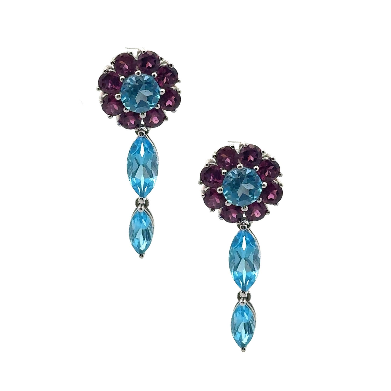 Pink Tourmalines & Topaz 14k Drop Earrings (1 of 2)