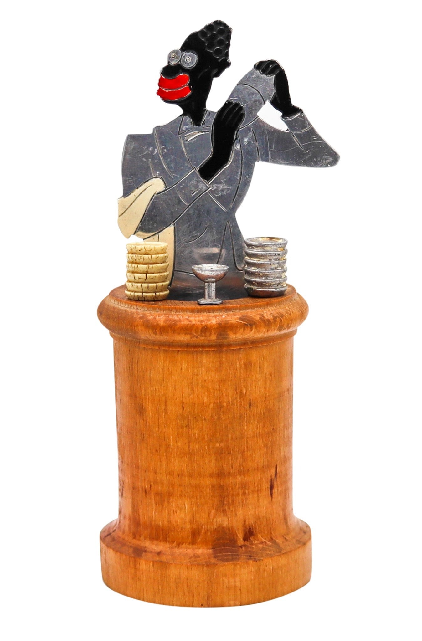 French Art Deco 1935 By Sudre Barman Cocktail Picks Holder Set Round Tall Bar (1 of 7)