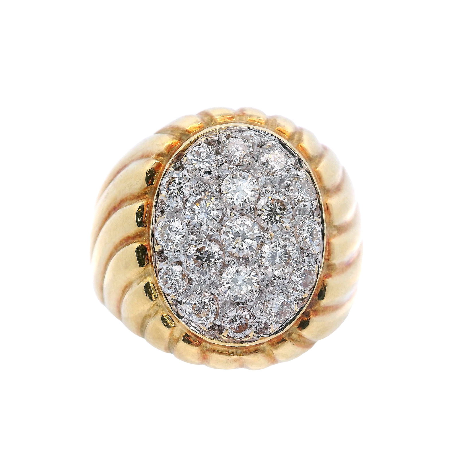 18kt yellow Gold Ring with Diamonds (1 of 4)