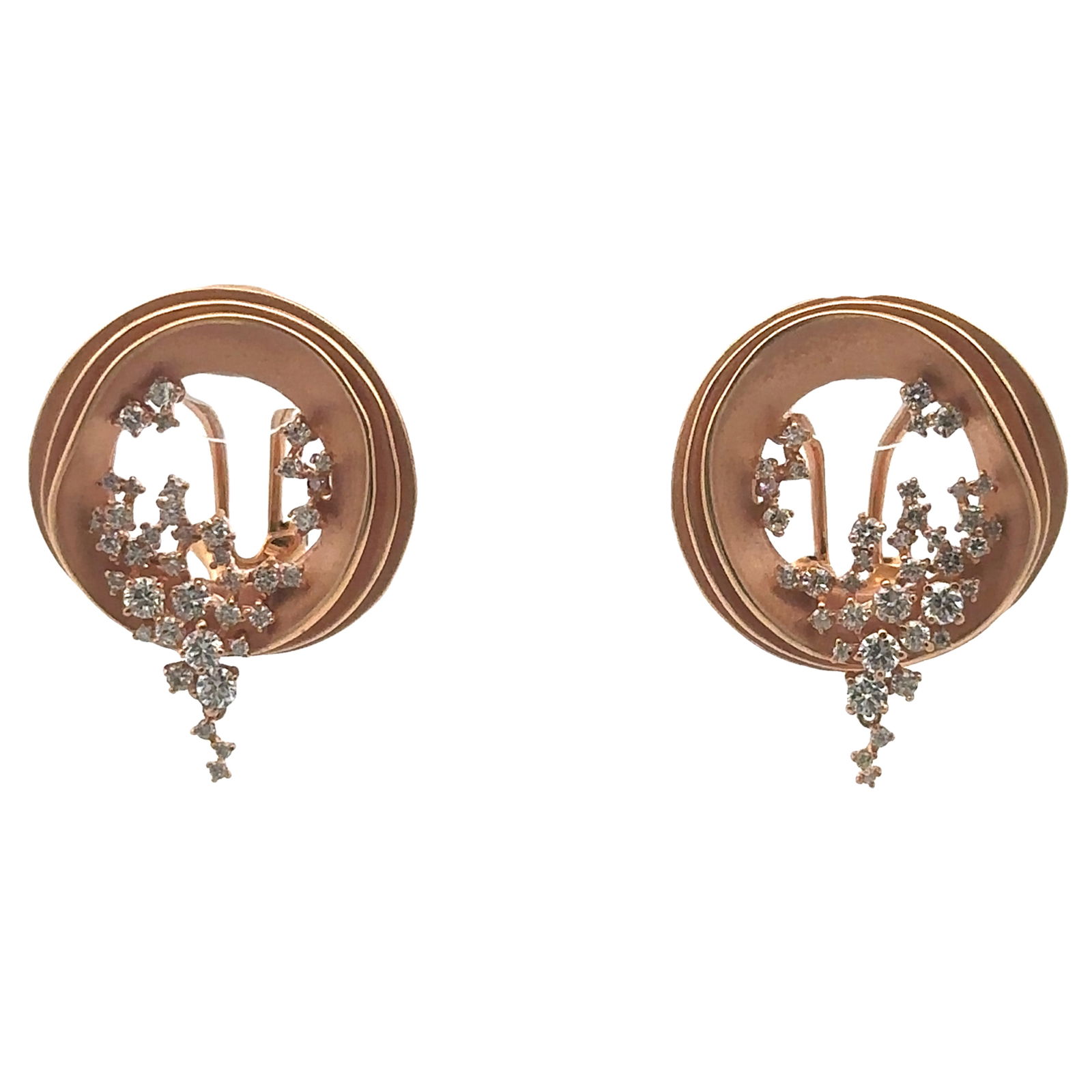 Designed 18kt Rose Gold Earrings with Diamonds (1 of 3)