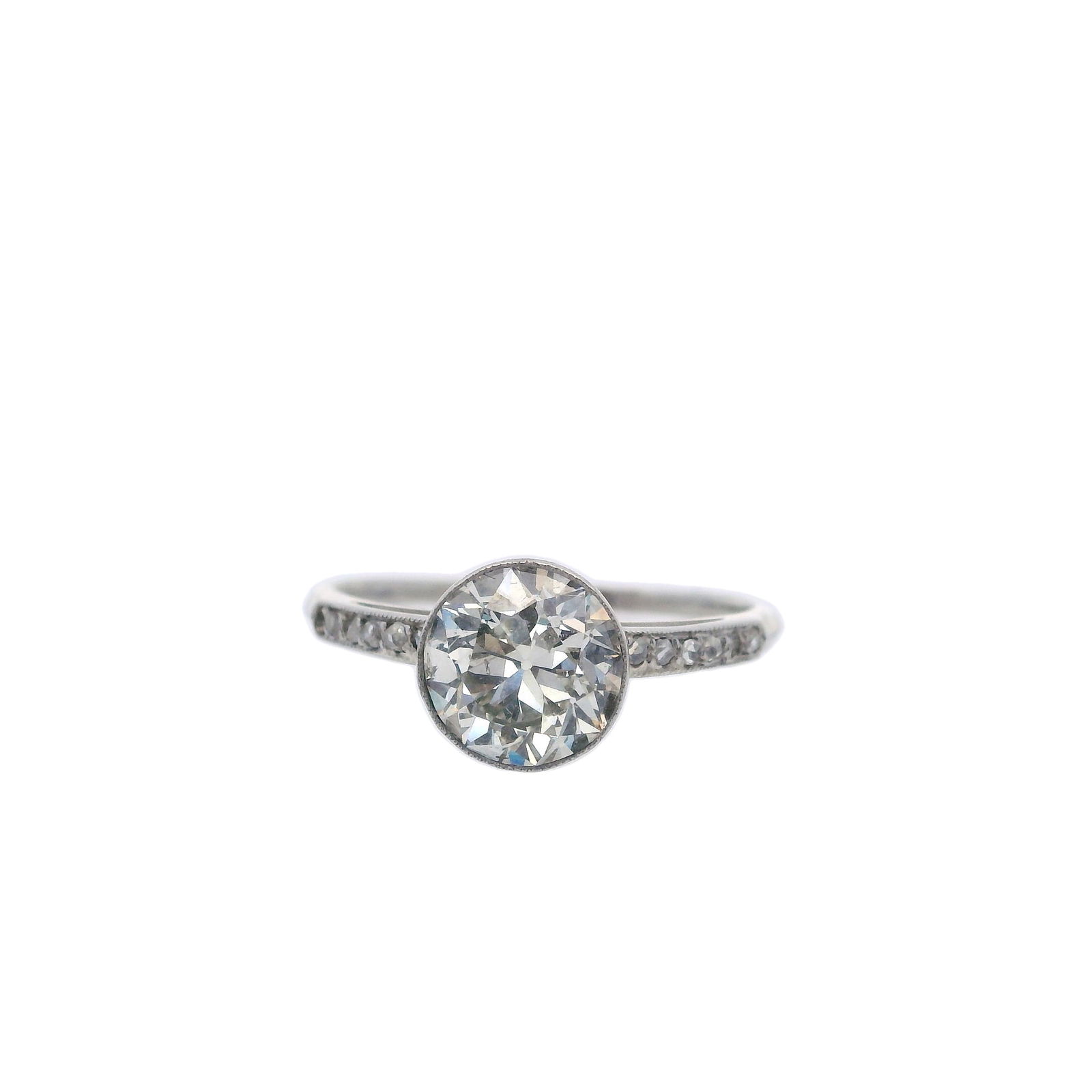 French 18kt Gold Solitaire Ring with 1.50 CTS Diamond (1 of 5)