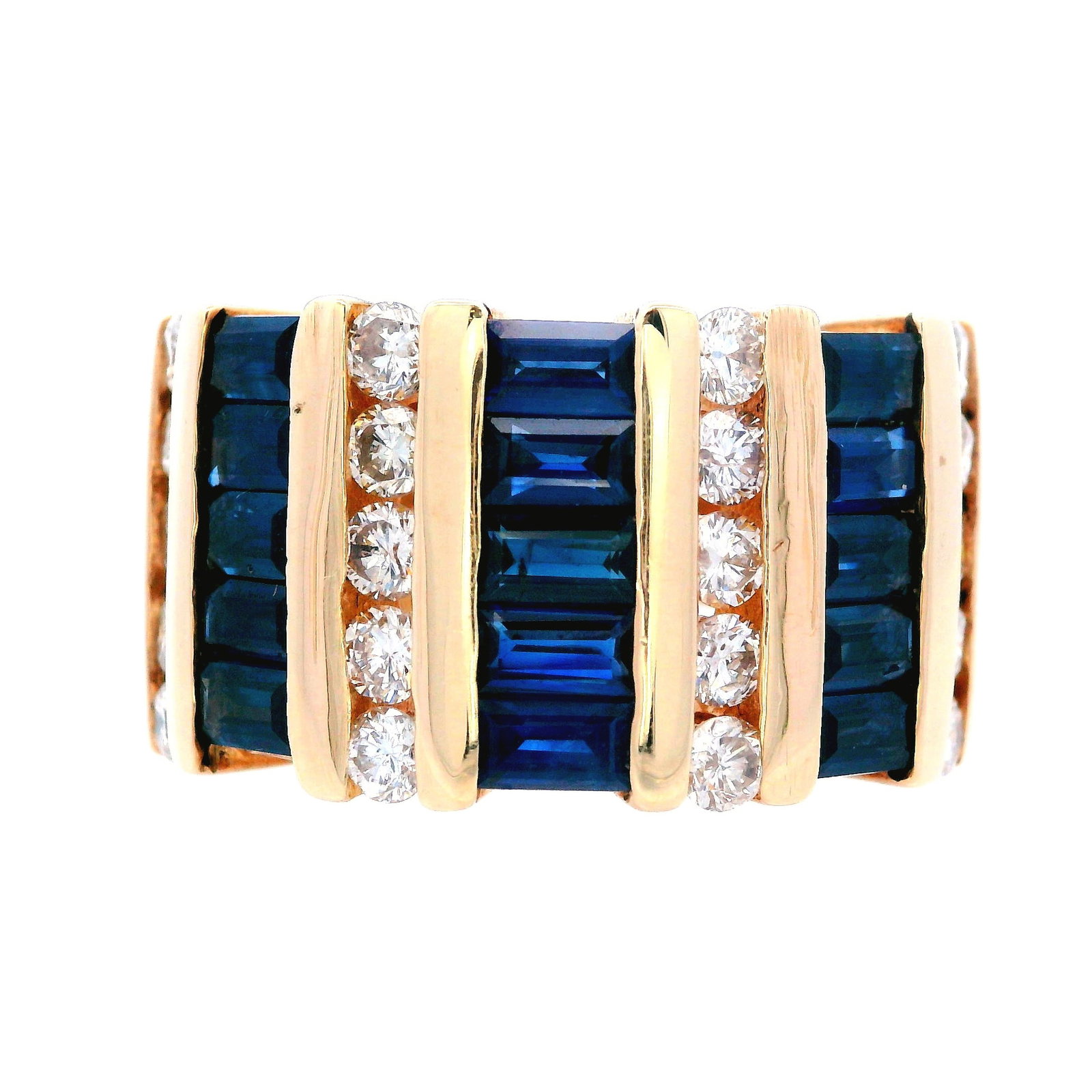 14Kt Gold Ring with Sapphires and Diamonds (1 of 5)