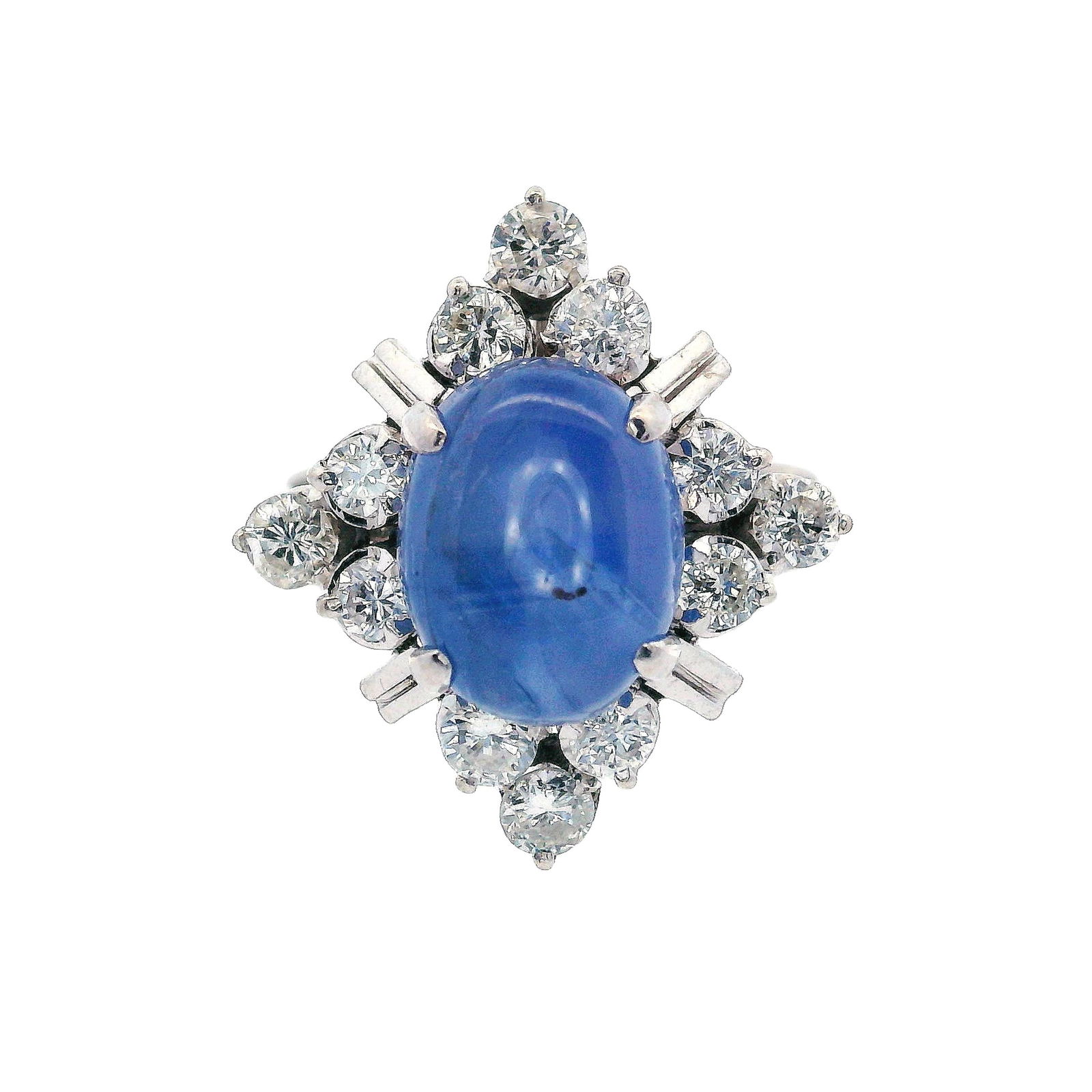 Star Sapphire & Diamonds 18k Gold Ring (1 of 6)