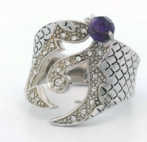 STEPHEN WEBSTER Sterling Silver Ring with Cubic Zirconias: STEPHEN WEBSTER Sterling Silver Ring with Cubic Zirconias. Ring size: 6. Total weight: 7.5 dwt.