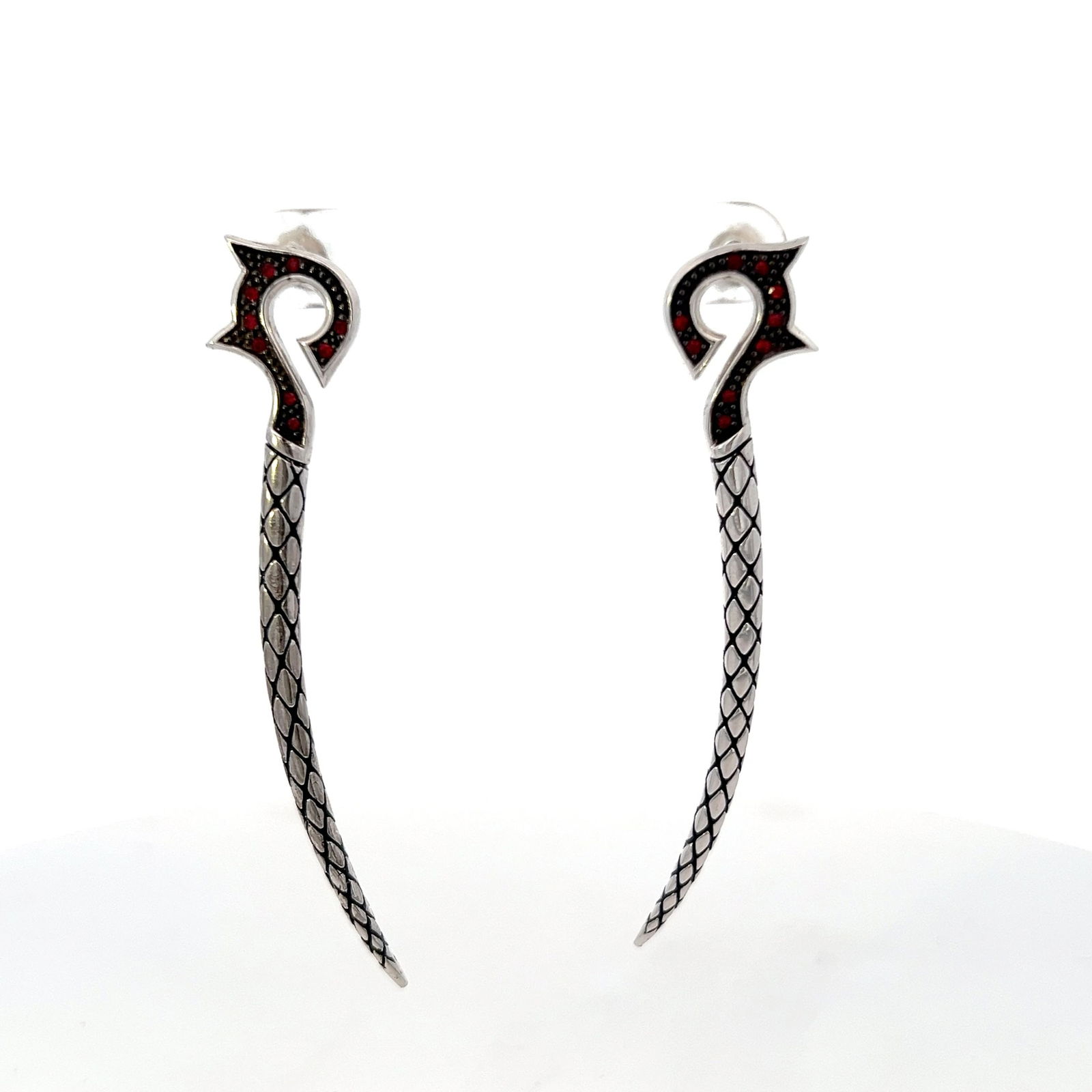 STEPHEN WEBSTER Sterling Silver Earrings with color stones: STEPHEN WEBSTER Sterling Silver Earrings featuring 18 Color Stones. Measurements: 2.55 inches long. Total weight: 6.6 dwt.