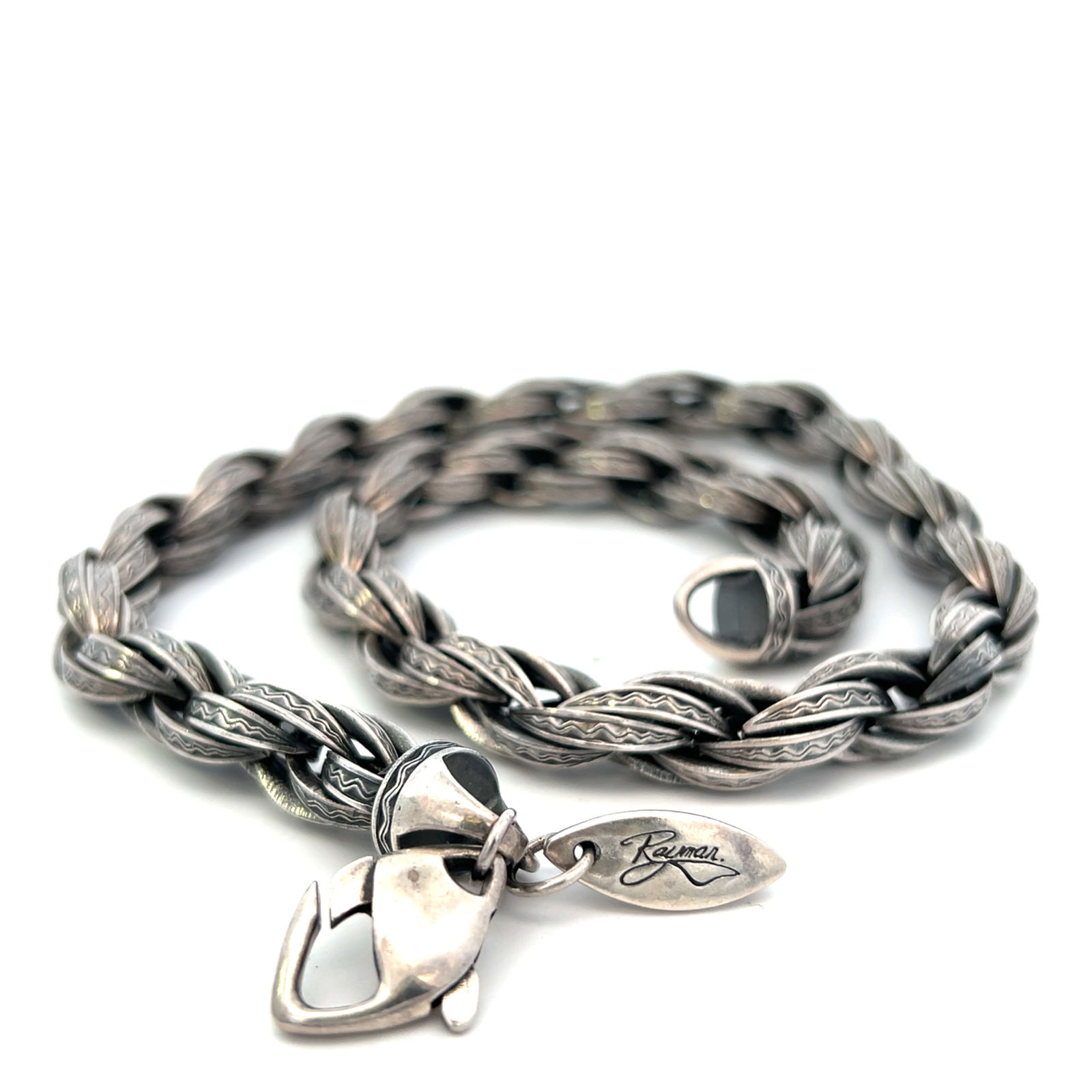 STEPHEN WEBSTER Sterling Silver Textured Necklace: STEPHEN WEBSTER Sterling Silver Textured Necklace. 18.5 inches long. Total weight: 82.0 dwt.