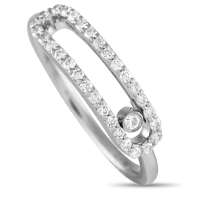 14K White Gold 0.30ct Diamond Sliding Ring