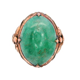 Antique 14kt Gold Ring with Jade