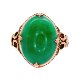 Antique 14kt Gold Ring with Jade